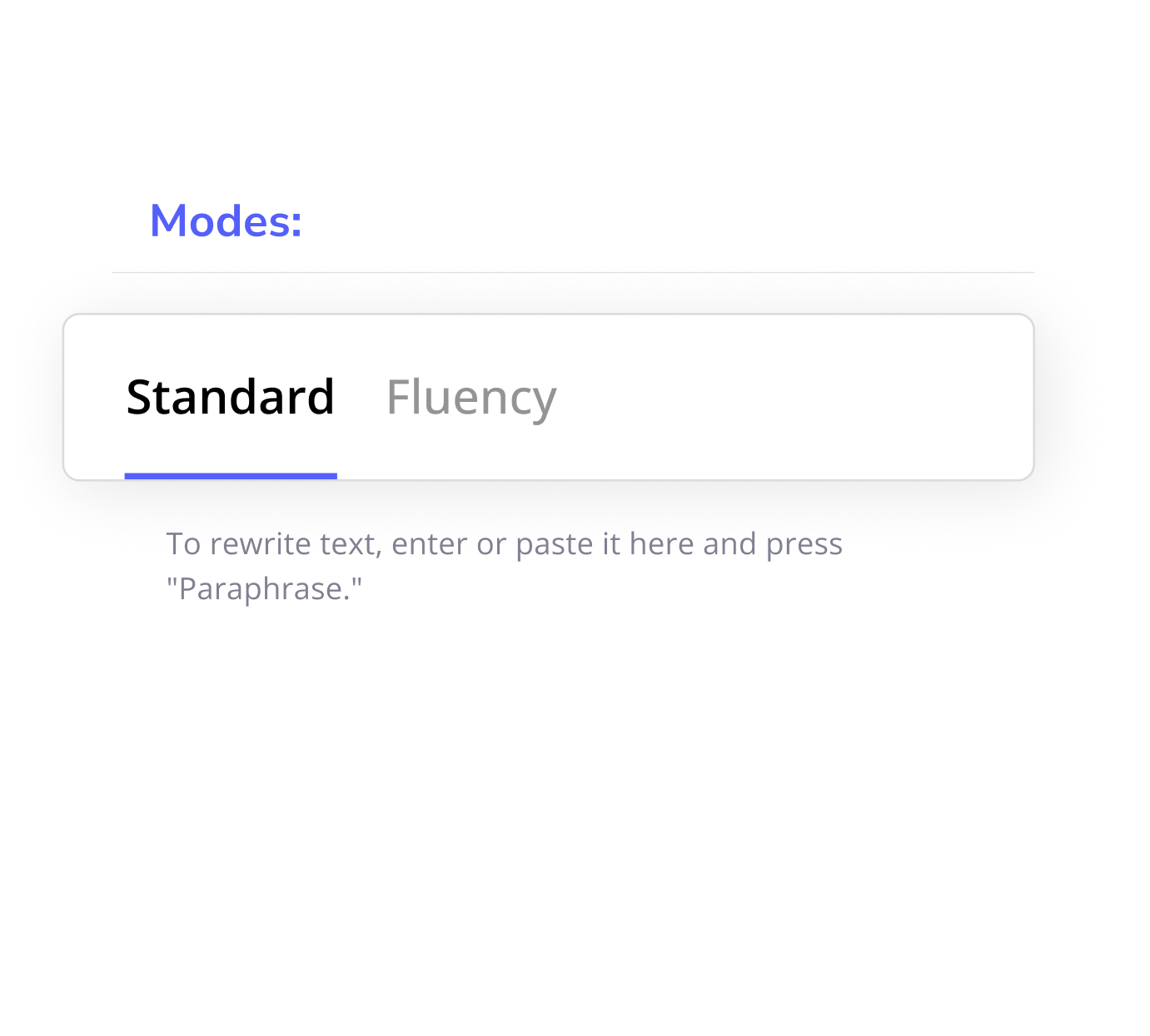 Select a mode